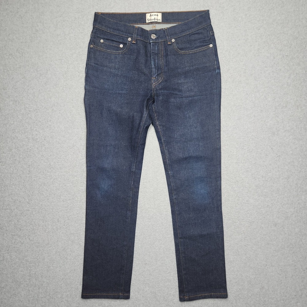 Acne‎ Studios Jeans 30x28 Blue Thin Straight Raw Denim Dark Fade Zip